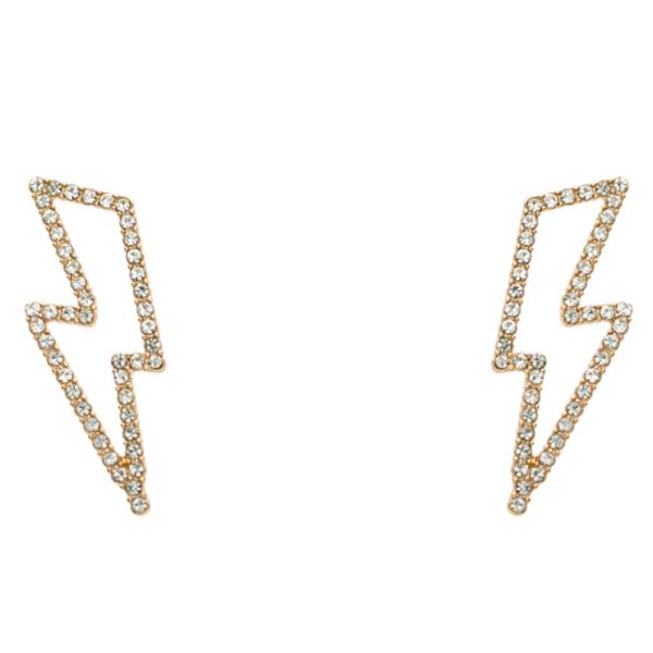 Lightning Bolt Rhinestone Dangle Earring