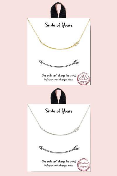 18K GOLD RHODIUM DIPPED SMILE OF YOURS PENDANT NECKLACE