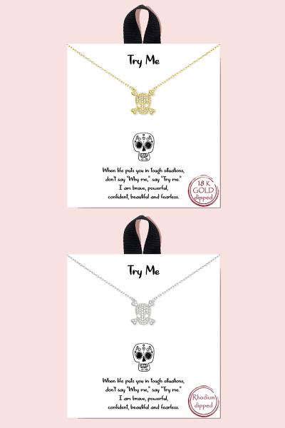 18K GOLD RHODIUM DIPPED TRY ME NECKLACE