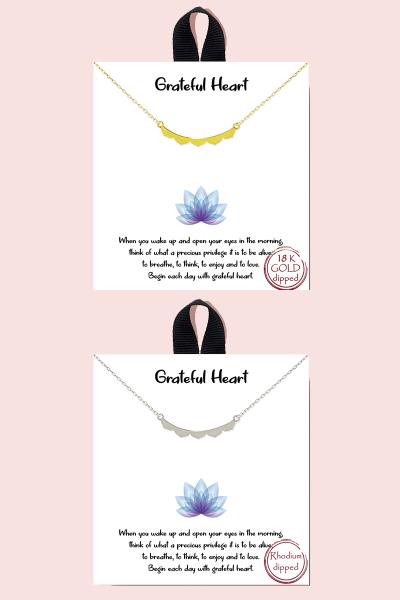 18K GOLD RHODIUM DIPPED GRATEFUL HEART PENDANT NECKLACE