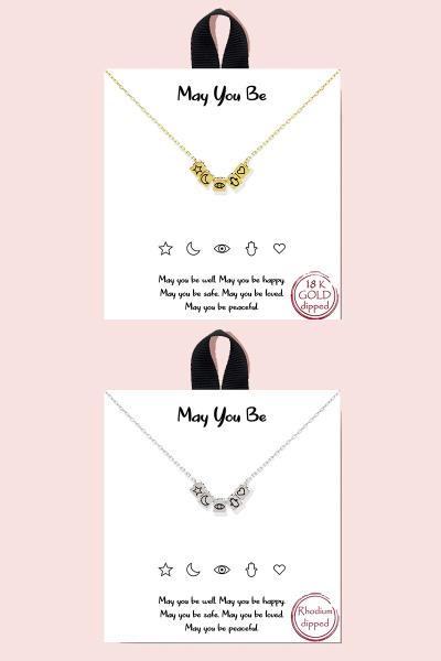 18K Gold Rhodium Dipped May You Be Necklace