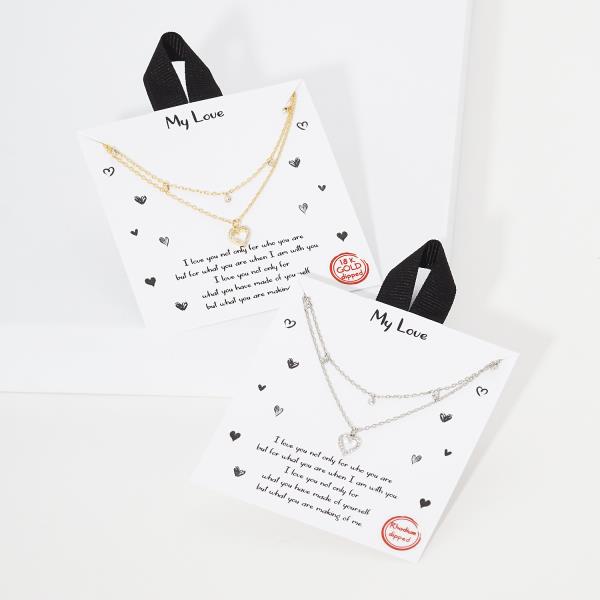 18K GOLD RHODIUM DIPPED MY LOVE PENDANT NECKLACE