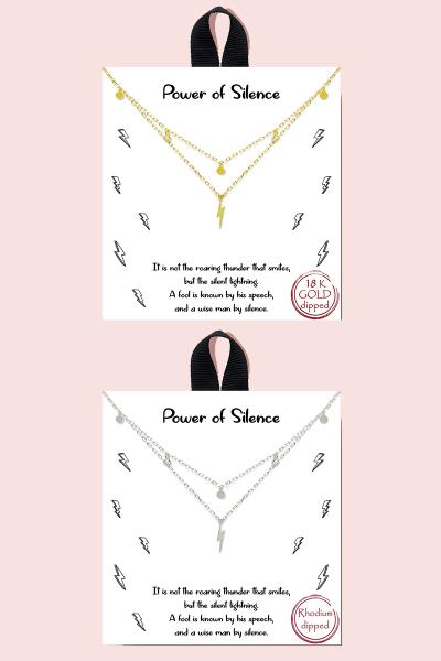18K Gold Rhodium Power of Silence Necklace