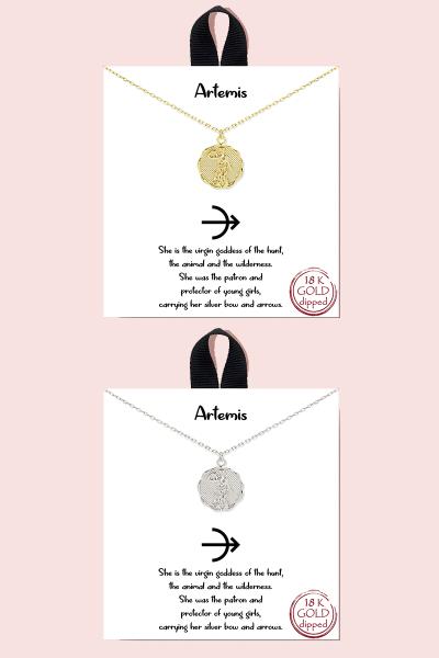 18K Gold Rhodium Dipped Artemis Necklace