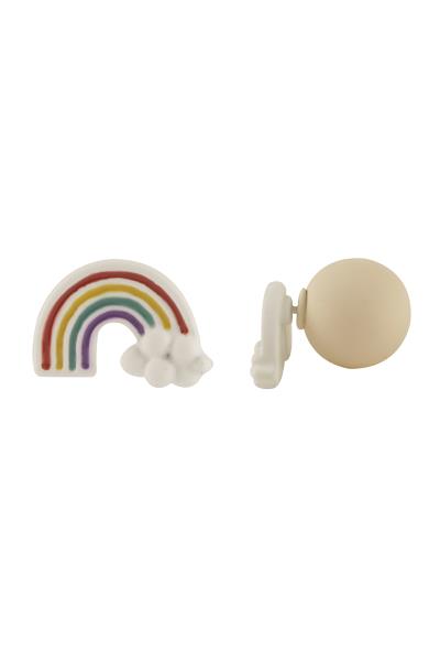 Rainbow Stud Ball Back Earring