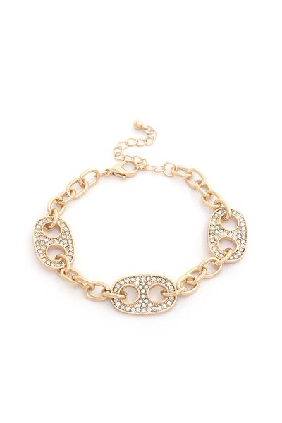 Rhinestone Metal Chain Bracelet