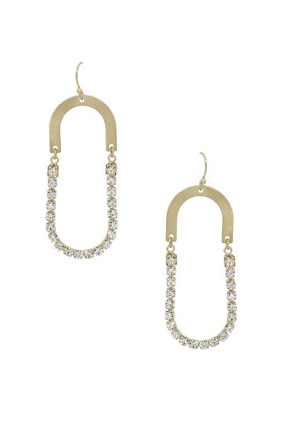 Rhinestone Chain with Shape Earring