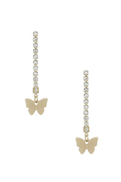 Butterfly Charm Rhinestone Earring