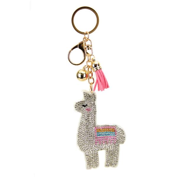 RHINESTONE LLAMA KEY CHAIN
