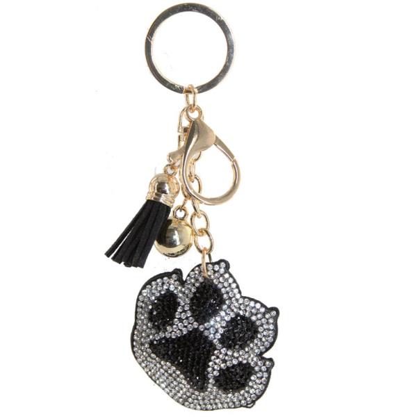 RHINESTONE DOG PAW KEY CHAIN
