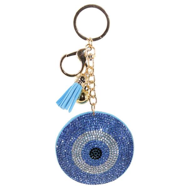RHINESTONE EVIL EYE KEY CHAIN