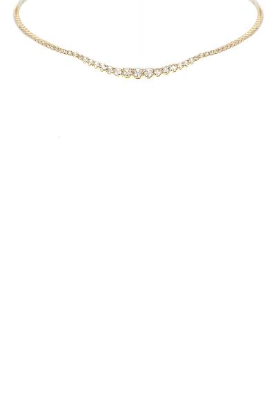 CRYSTAL CENTER LINED COLLAR NECKLACE
