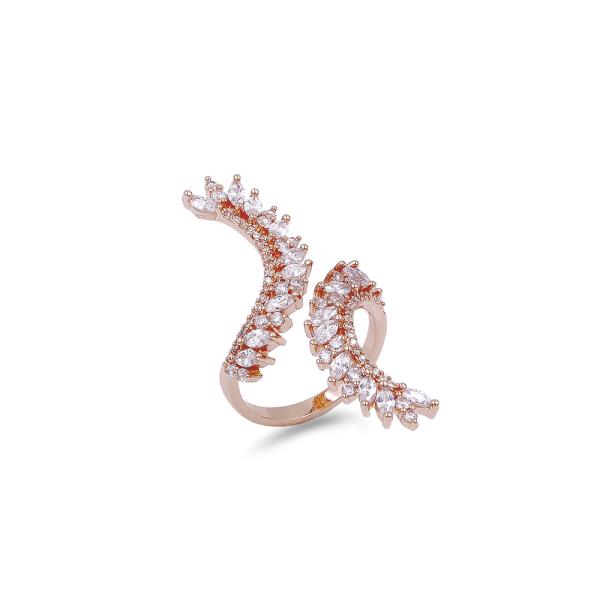 Rhinestone Curve Ring