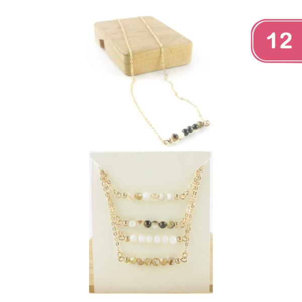 Ball Bead Pendant Necklace (12 Units)