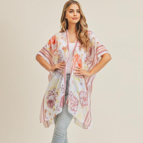 Flower Print Kimono