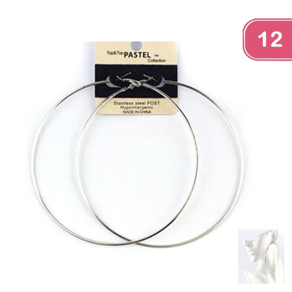 Metal Hoop Earring (12 Units)