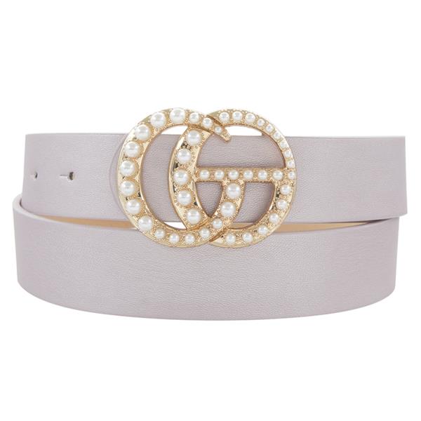PEARL PAVE BUCKLE METALLIC BELT