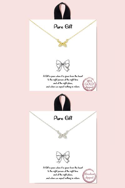 18K Gold Rhodium Dipped Pure Gift Necklace