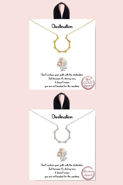 18K GOLD RHODIUM DIPPED DESTINATION NECKLACE