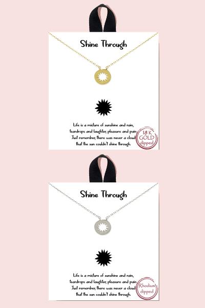 18K Gold Rhodium Dipped Shine Through Necklace