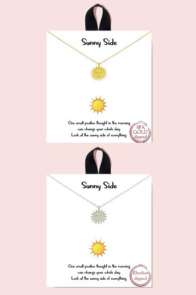 18K GOLD RHODIUM DIPPED SUNNY SIDE NECKLACE