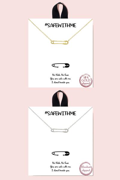 18K GOLD RHODIUM DIPPED SAFEWITHME NECKLACE
