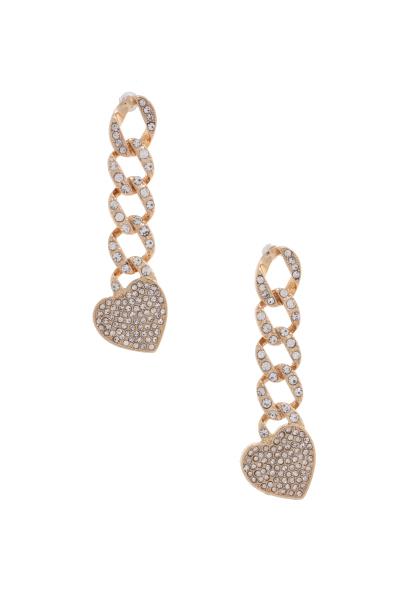 HEART CURB LINK DANGLE EARRING
