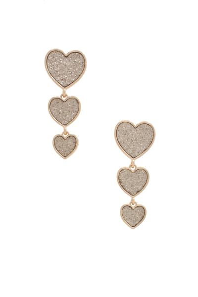 Triple Heart Dangle Earring