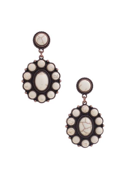 Western Concho Dangle Earring