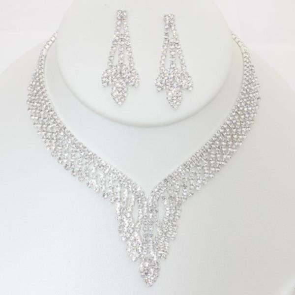 V Shape Rhinestone Necklace