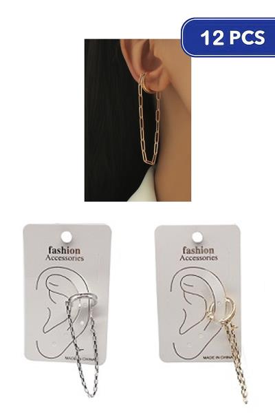 Metal Chain Ear Cuff Earring (12 Units)