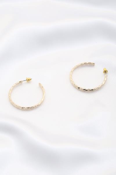 METAL TEXTURE HOOP EARRING
