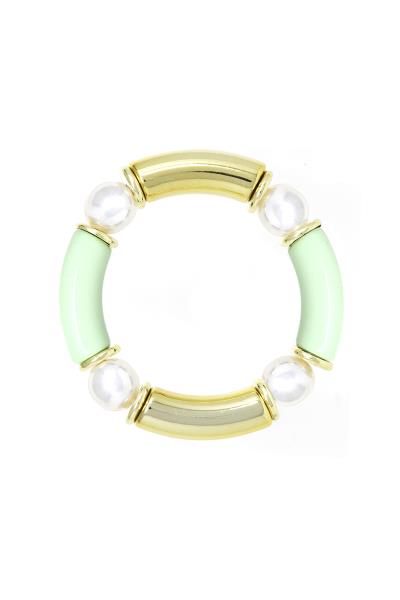 Pearl Color Lucite Wide Bracelet