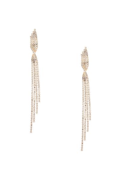 RHINESTONE TWIST TASSLE POST EARRING