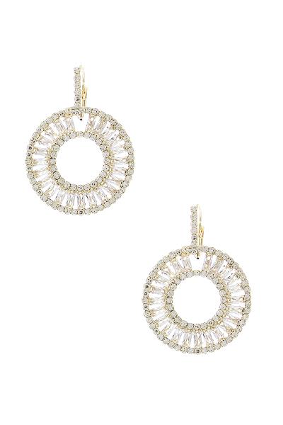 Crystal Hoop Dangle Eurowire Earring