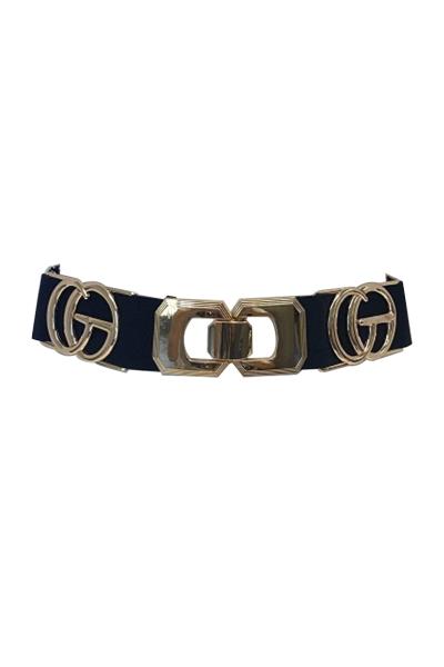 METAL BUCKLE WIDE ELASTIC BELT