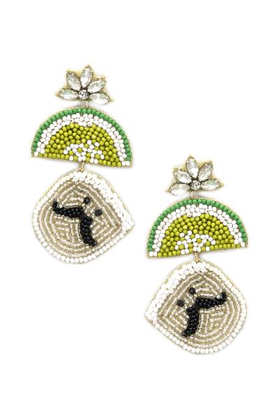 Seed Bead Lime Dangle Earring
