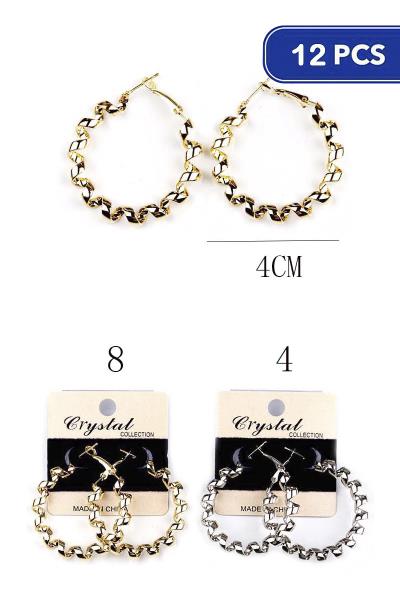 Metal Swirl Hoop Earring (12 Units)