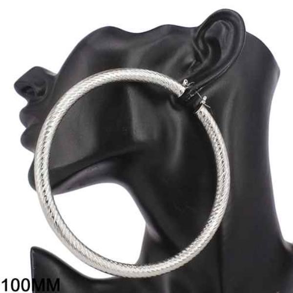 LINED PIPE METAL HOOP EARRING
