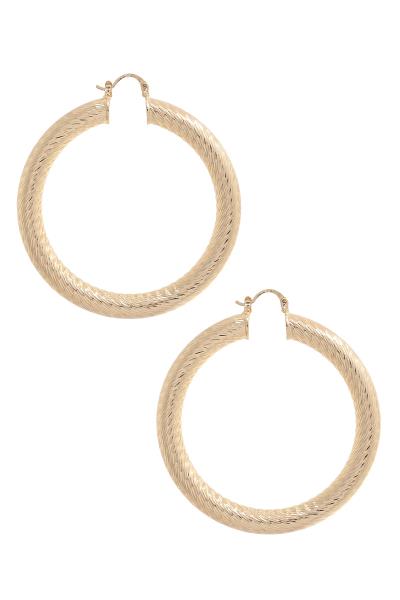 LINED PIPE METAL HOOP EARRING