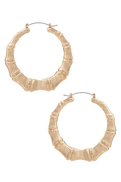 BAMBOO METAL HOOP EARRING