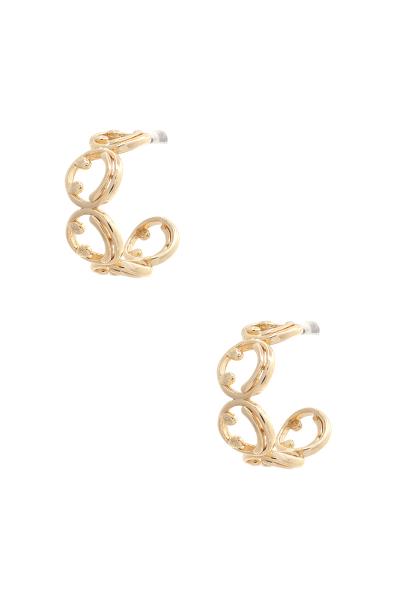 HAPPY FACE PATTERN OPEN HOOP EARRING