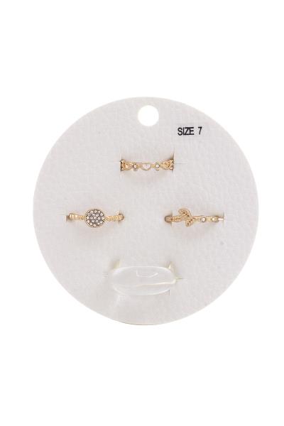 Clear Metal Assorted Ring Set