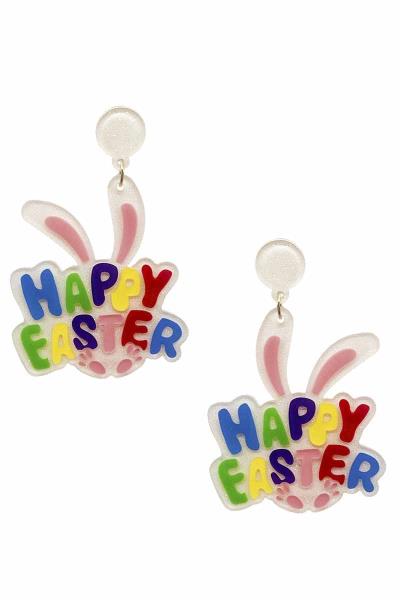 Happy Easter Rabbit Dangle Earring