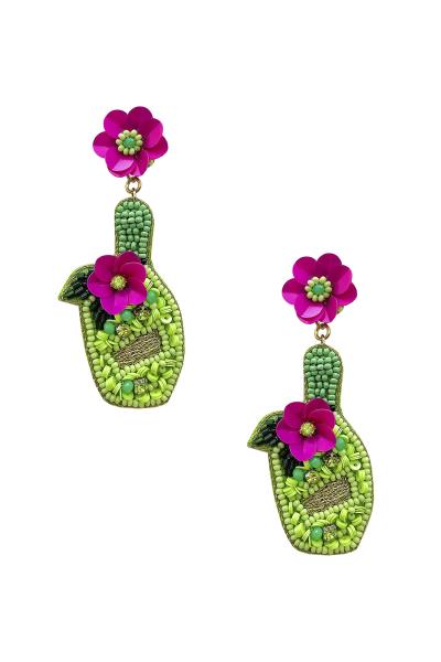 Seed Bead Bottle Dangle Earring