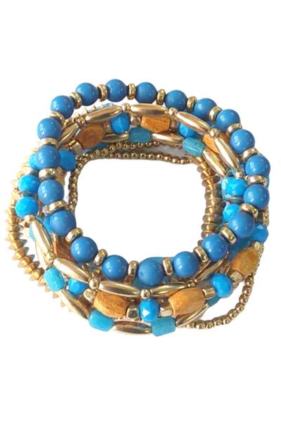 Multi Bead Stretch Bracelet Set