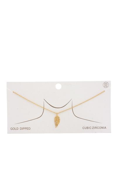 DAINTY LEAF CHARM NECKLACE