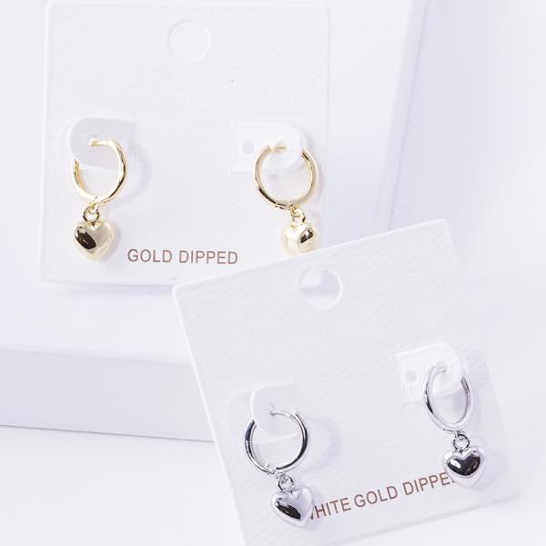 Puffy Heart Charm Huggie Earring