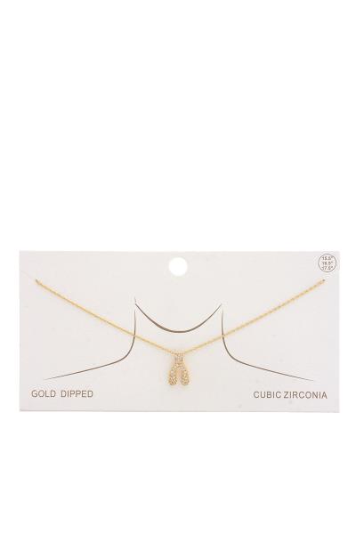 Rhinestone Wish Bone Charm Necklace