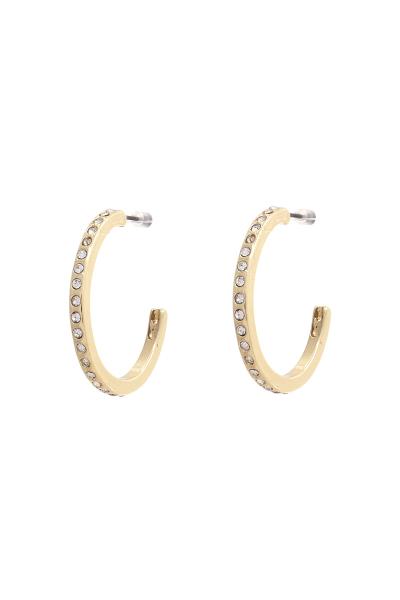 RHINESTONE EDGE OPEN HOOP EARRING